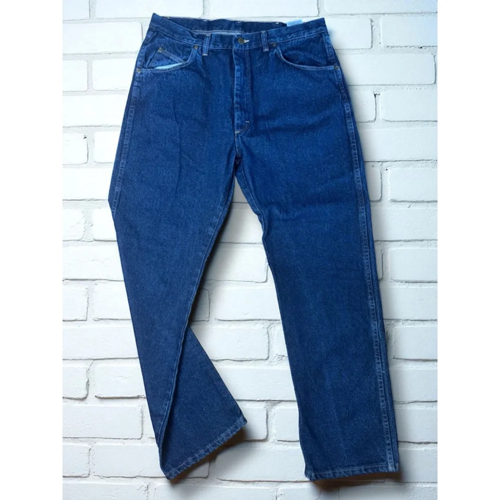Wrangler Rugged Wear Men’s 36x32 Dark Blue Straight Leg Denim Jeans Western